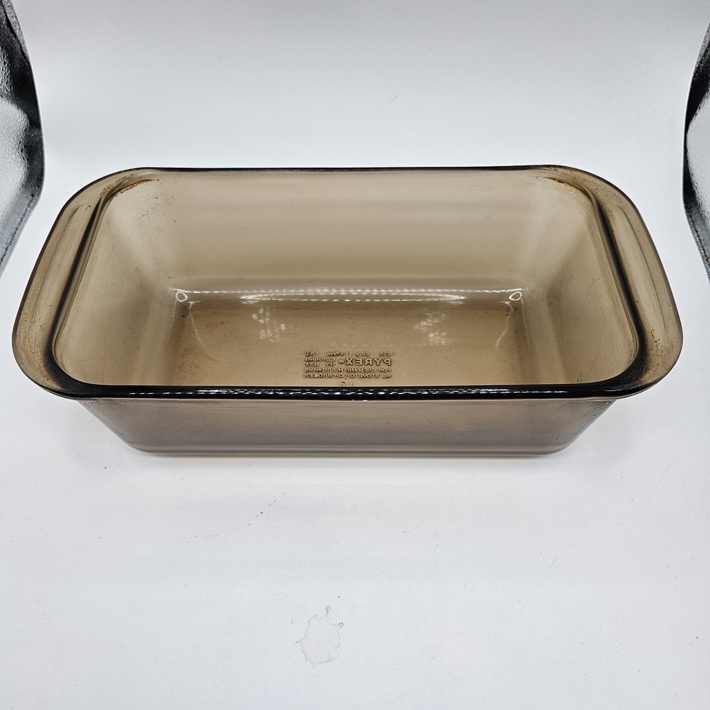 Vintage Pyrex Corning 213 1.5Qt 1.5L Amber Glass Loaf Baking Pan 8.5 x 4.5 x 2.5